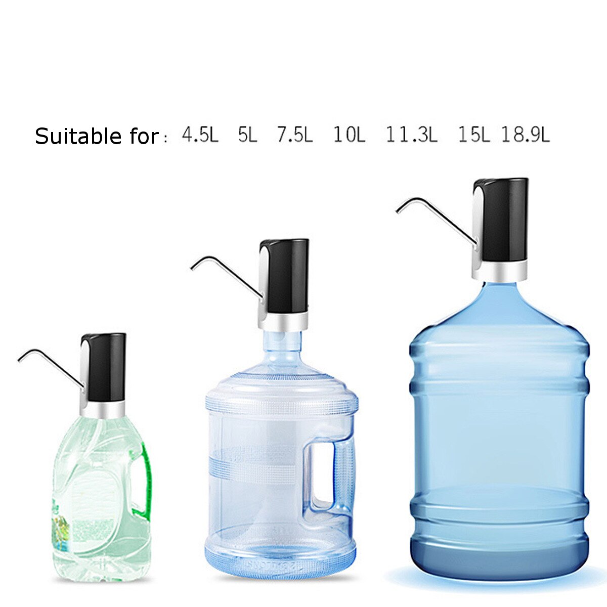 Wireless Electric Smart Water Dispenser Automatic Switch Drinking Water Bottle Pump USB Rechargeable Black Electrical Water Pump