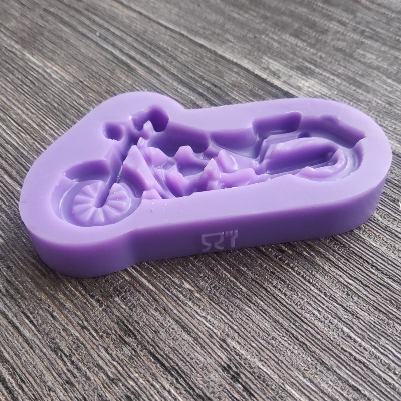 Motorcykel silikone forme baby fødselsdag fondant kage dekorationsværktøjer diy bagning slik ler chokolade gumpaste forme 1510