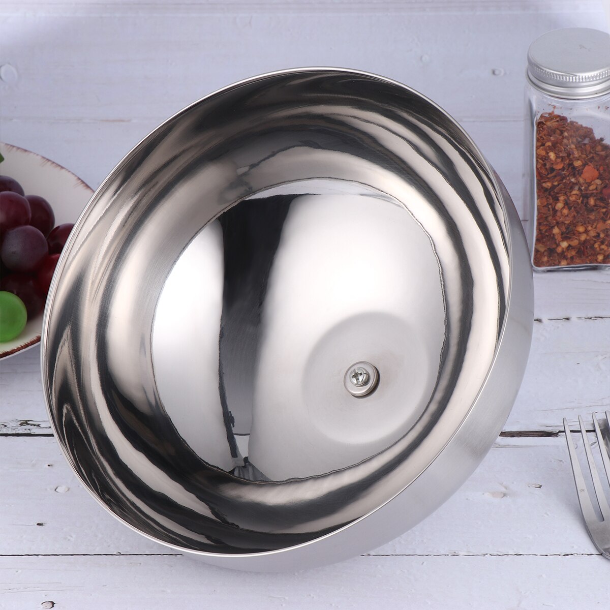 Stainless Steel Steak Cover Teppanyaki Dome Dish Lid Anti Oil Splashing Food Cover Cooking Tool for Restaurant Home (20cm)