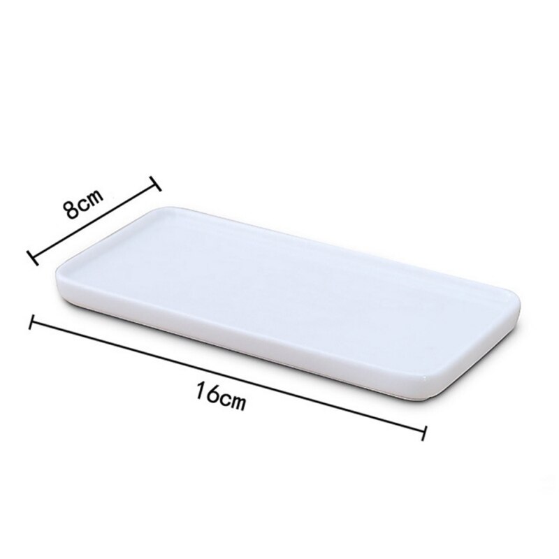 Bandejas de porcelana branca retângulo banheiro escova de dentes cerâmica base suporte de armazenamento sanitário palete banheiro supplies1.