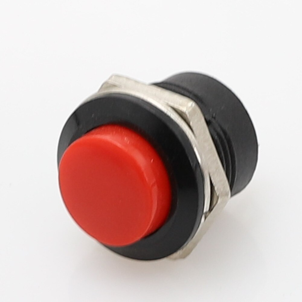 10 stk 16mm kortvarig trykknapafbryder slukket (tændt) selv-reset trykknapafbrydere 6a/125 vac 3a/250 vac rundkontakt  r13-507: Rød