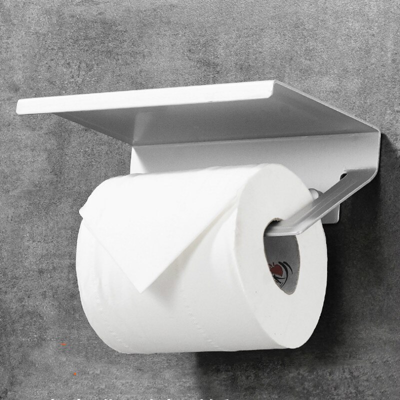Aluminum Bathroom Paper Mobile Phone Holder with Shelf Bathroom Toilet Paper Towel Rack Roll Holder Bathroom Tool