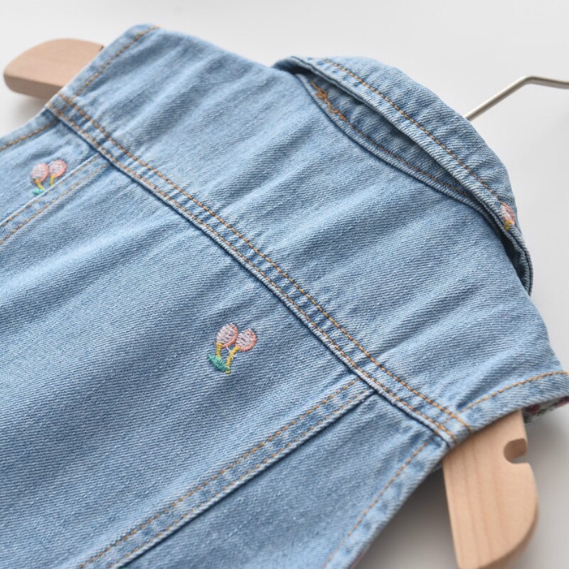 Babyinstar-Chaleco vaquero de para bebés y niños, prendas de vestir, bonitos para niña, bordado, estilo encantador