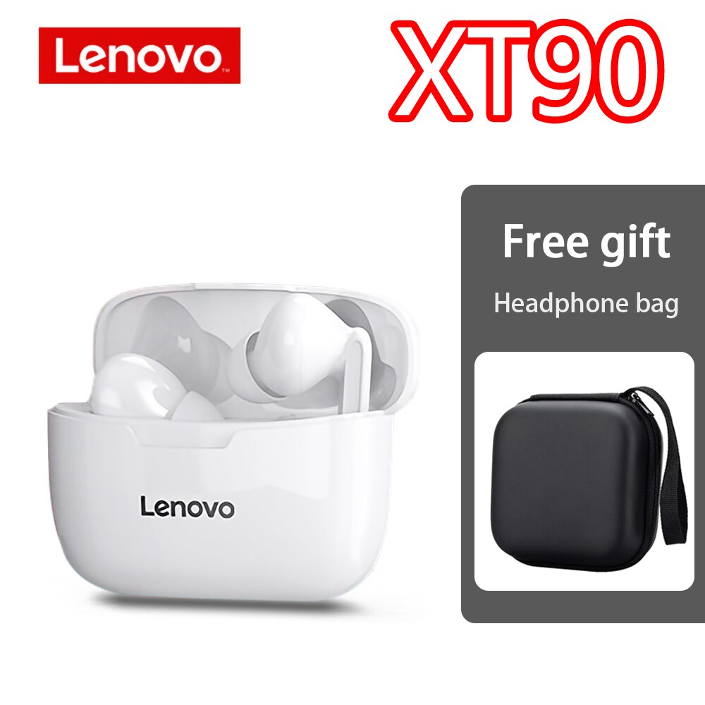 Lenovo XT90 XT92 Wireless Headphones Bluetooth Earphones TWS Headset Sports Low Latency Touch Control Waterproof Earbuds Fitness: XT90 White-Case