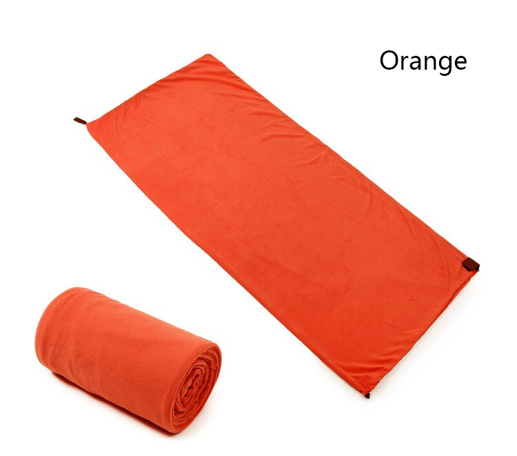 Fleece liner sovsäck vuxen camping inomhus hotell smutsavvisande ultralätt bärbar fleece sovsäck: Orange
