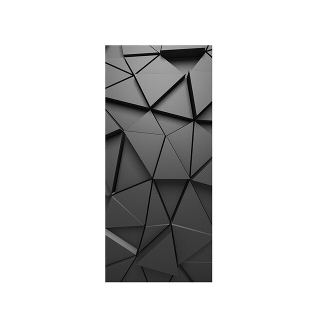 Pvc selvklæbende soveværelse 3d geometrisk dørklistermærke diy renovering vægmaleri vandtæt print billede boligindretning renovering plakat: Dør lxr 5792-01 / 95 x 215cm