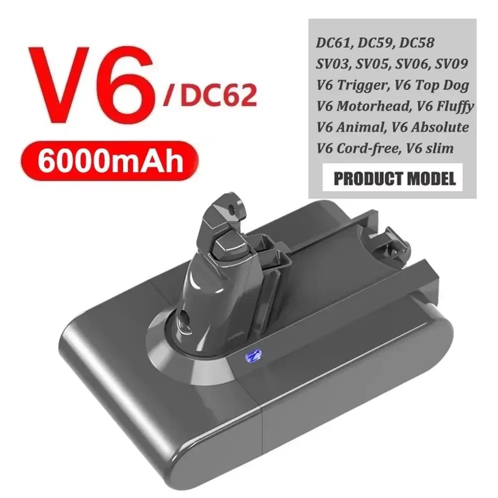 Akumulator 21,6 V do Dyson V6 V7 V8 V10 Series SV12 DC62 SV1 6000 mAh Akumulator do odkurzacza Dyson Zapasowe akumulatory: Beżowy