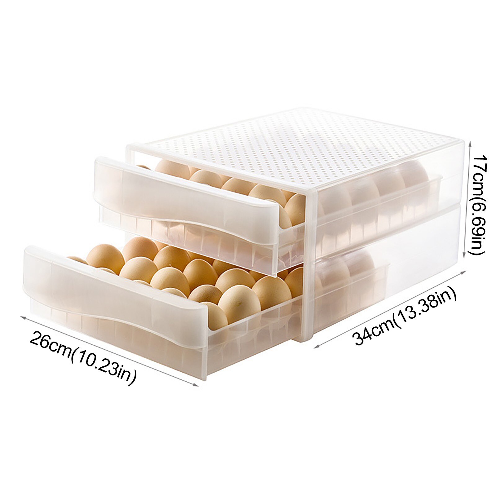Plastic eggs container fridge eggs storage box stackable transparent eggs box suitable for large quantity (60 eggs)