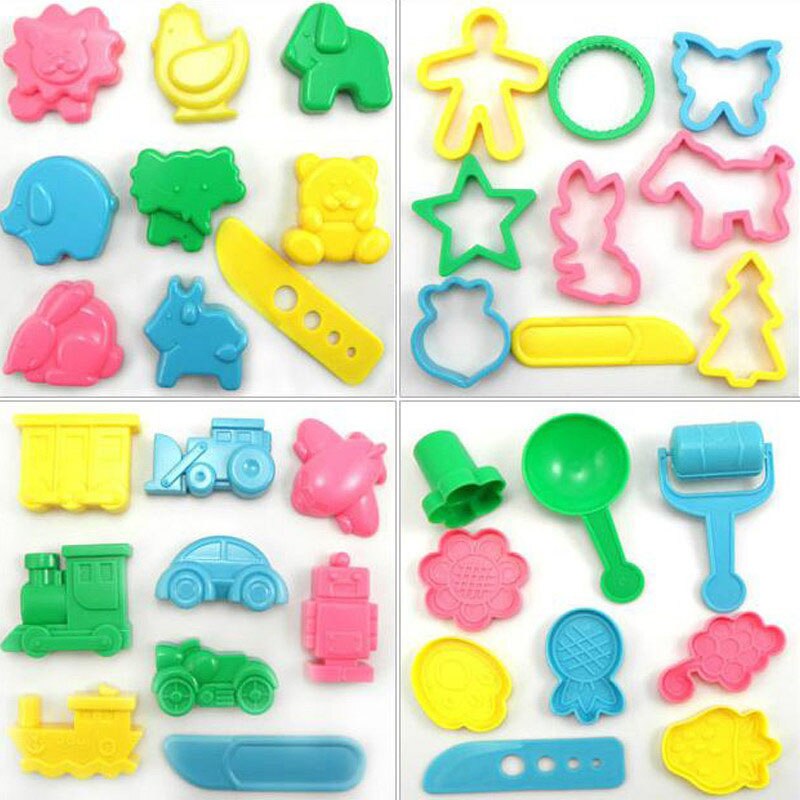 500G Plasticine Kids Playdough Games Soft Air Dry Colored Clay Polymer DIY Slimes Baby Early Education Toys For Child: 36pcs tools