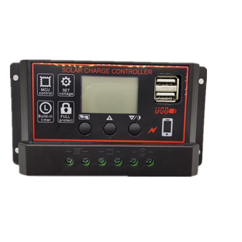 12V24V 10A/20A/30A Simple Solar Controller Light Time Control Solar Charge and Discharge Controller with USB