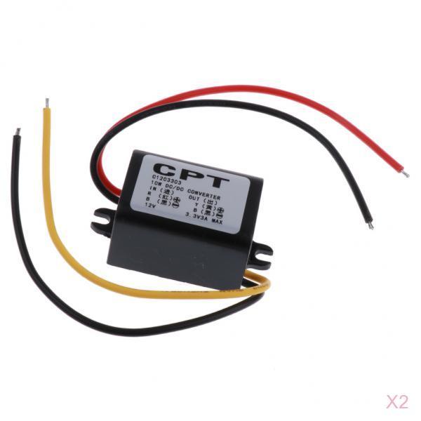 Convertisseur 12V à 3.3V 3A 10W DC/DC, 2 pièces, Module d&#39;alimentation de voiture
