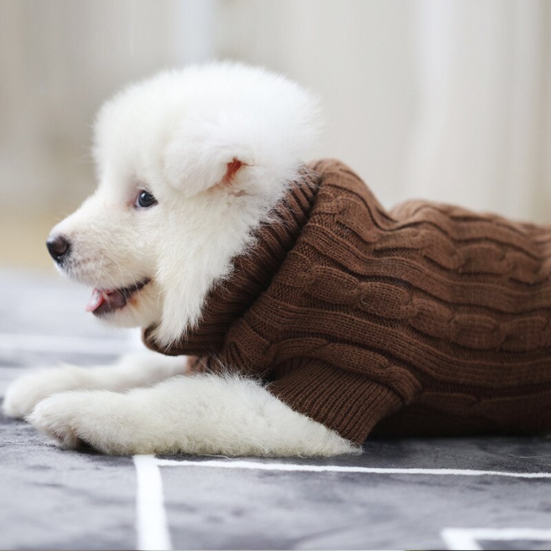 Selvopvarmende vintertøj til kæledyr europæisk klassisk kæledyrstrøje hættetrøje unisex hundesweater med klassisk aran strik frakke
