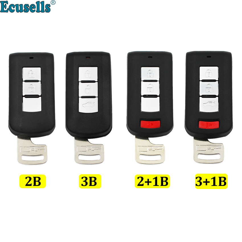 2/3/4 Buttons Smart Remote Key Shell Case Fob for Mitsubishi Lancer Outlander ASX Eclipse Galant with emergency key blade