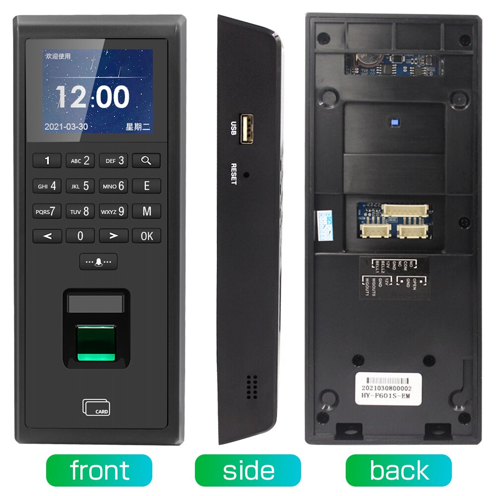 1000 Gebruikers Toegangscontrole En Tijdregistratie Tcp/Ip Vingerafdruk Biometrische Toetsenbord Compatibel Voor Indoor Toegangscontrole Systeem