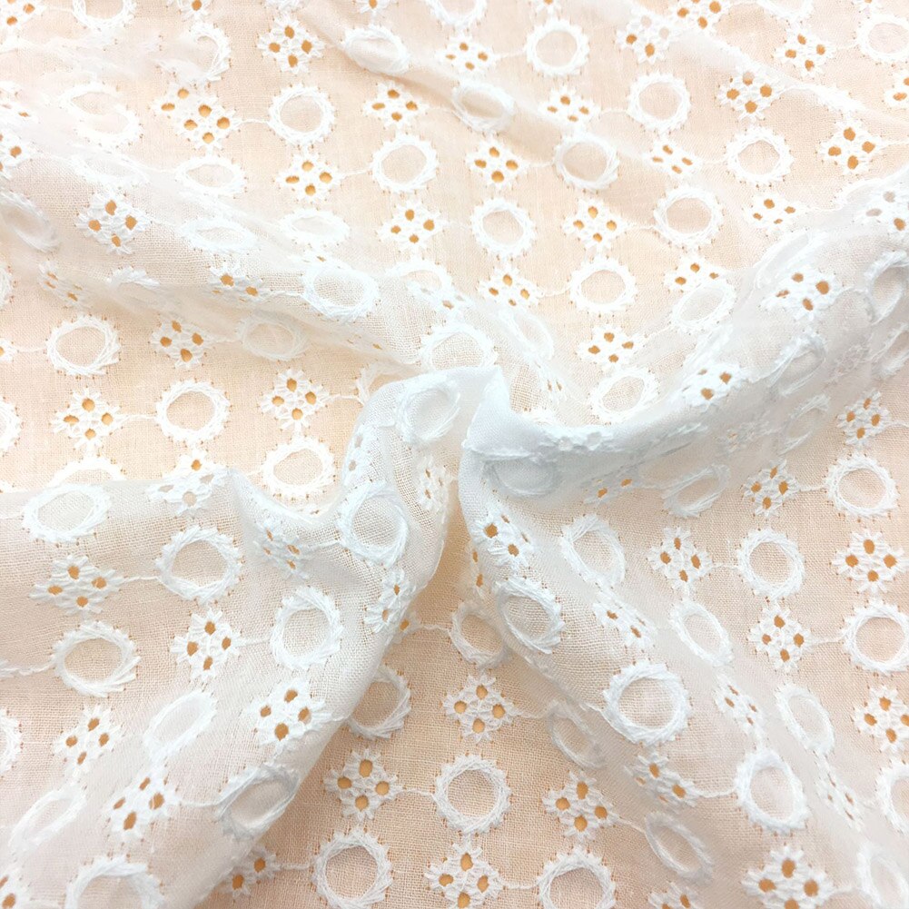 Cotton Blend Wedding Home Textiles DIY Sewing Embroidered Fabric White For Sewing Decoration Lace Fabric For Wedding Dresses