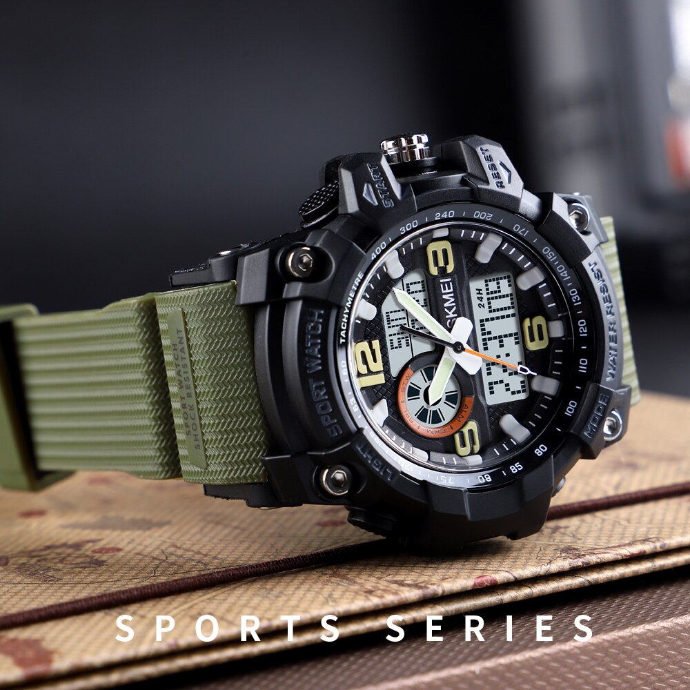 Skmei outdoor sporthorloge heren dames dual display digitaal polshorloge 3 tijd dames stopwatch waterdichte horloges reloj