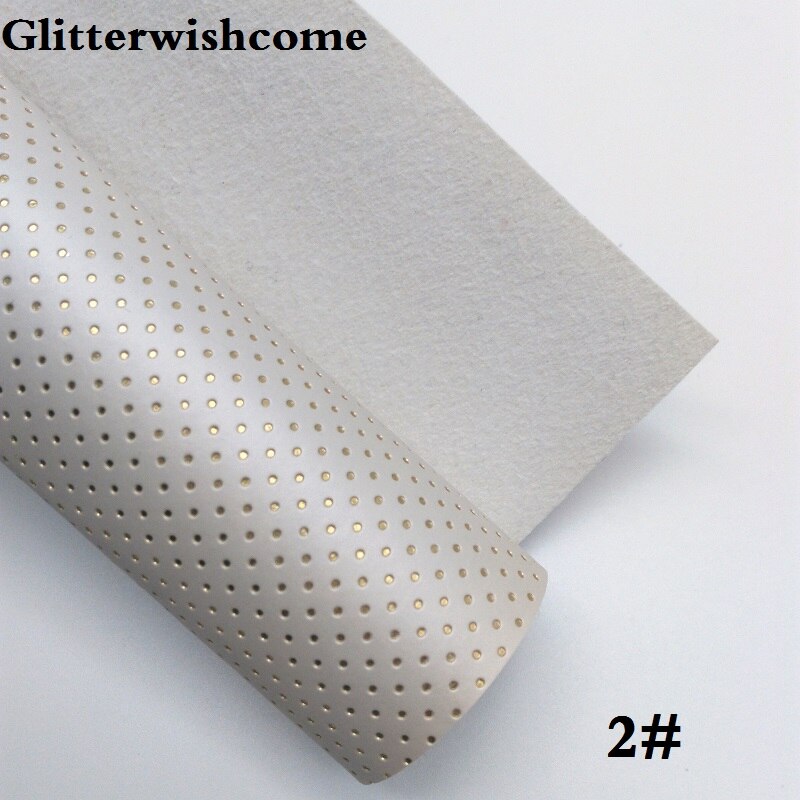 Glitterwishcome 21X29CM A4 tamaño de cuero sintético puntos en alto relieve Tela de cuero de vinilo para arcos GM063A: 2