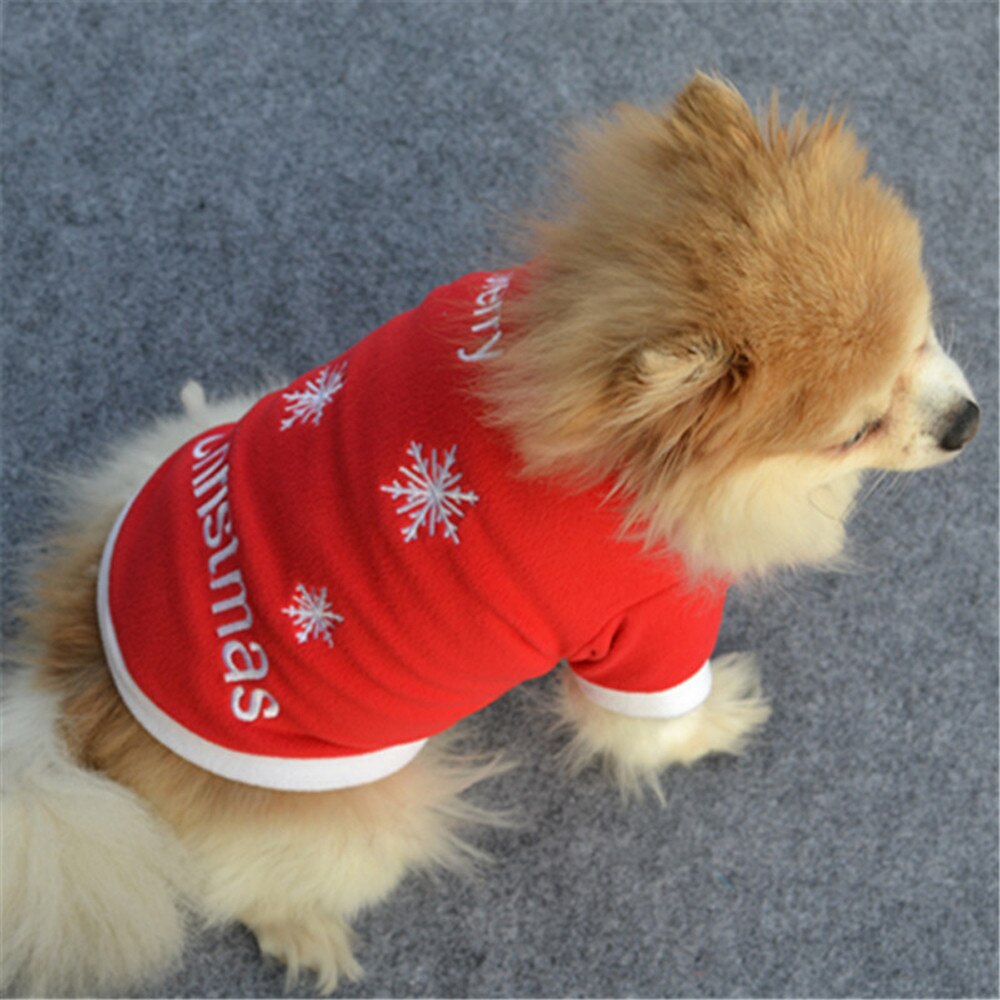 Hond Winter Kerst Print Pluche Kleding Winter Warme Kerst Hond Lange Mouw Top Brief Afdrukken Festival Accessoires