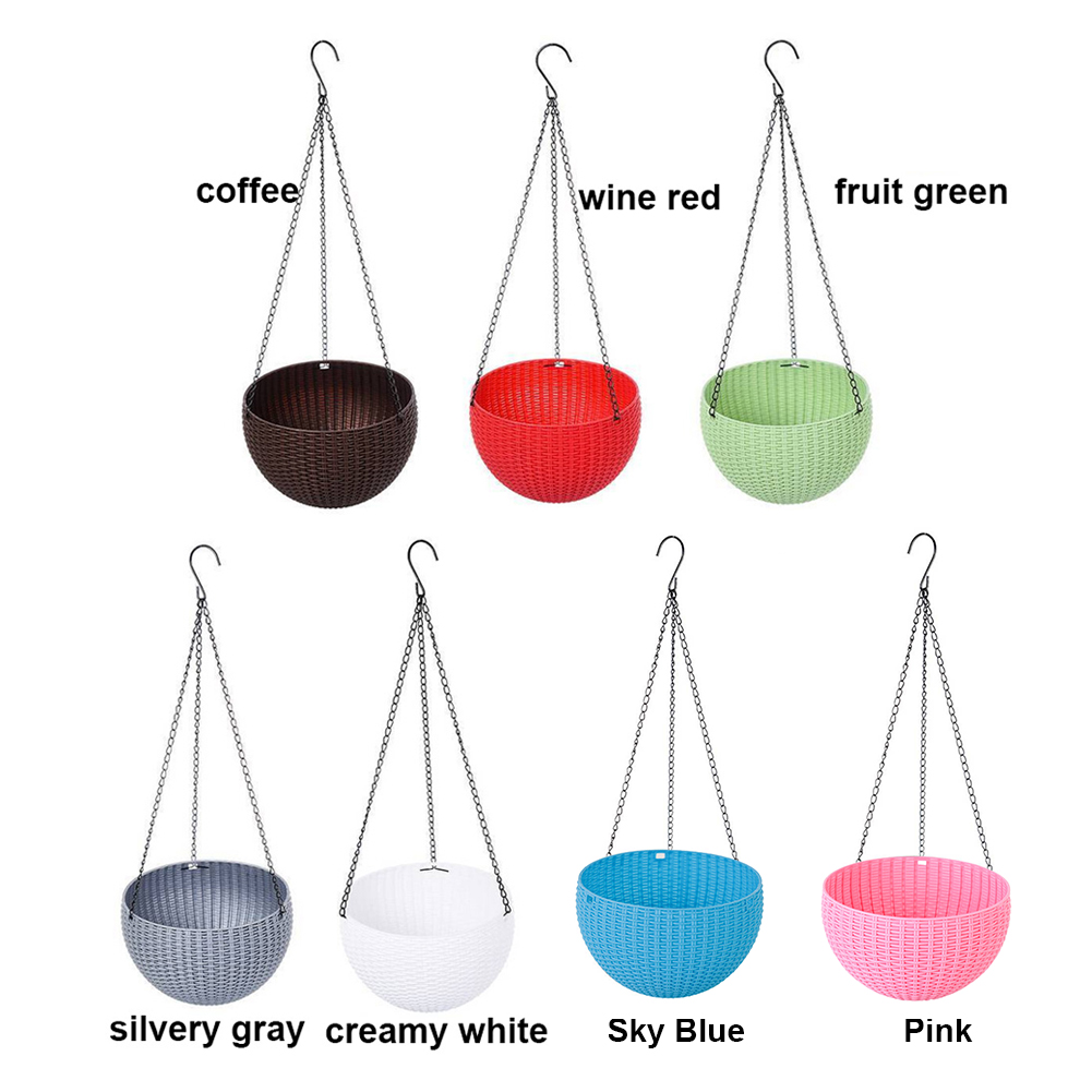 Flowerpot Rattan hanging plastic basket nursery flower pot hanging garden plant storage pots home decor bonsai holder
