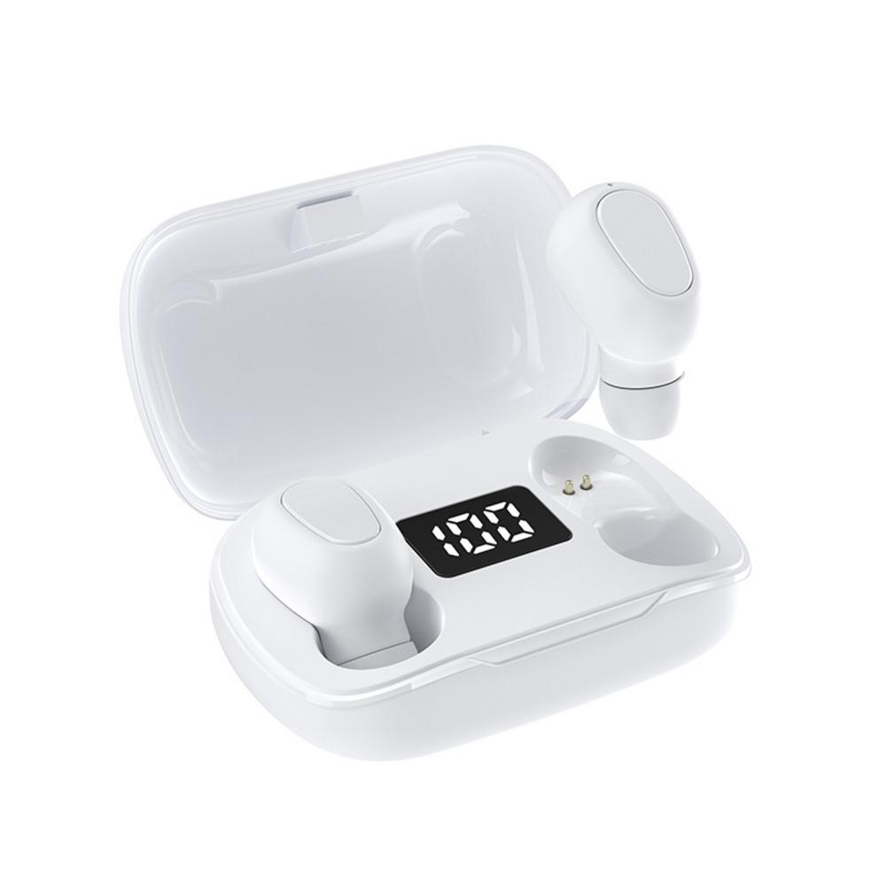 L21 Pro TWS Bluetooth 5.0 Earphones Wireless IPX7 Waterproof Headphones HIFI Sounds Handsfree Earbuds Stereo Gaming Earpiece: White