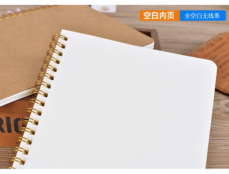 A5 Spiral Notebook Kraft Dot Grid Time Management Blank Book Coil Journal Weekly Planner Notepad School Office Supplies: Blank