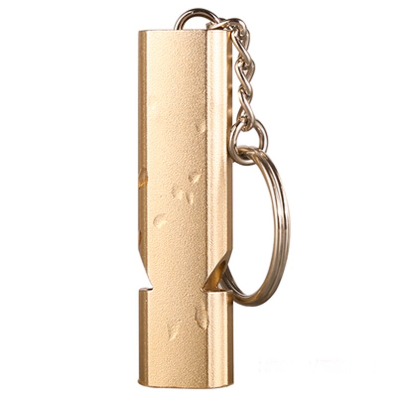 Silbato de acero inoxidable North Wolf, silbato de alta frecuencia de supervivencia al aire libre, alto Decibelio, estallido de doble agujero: NR0613-Golden