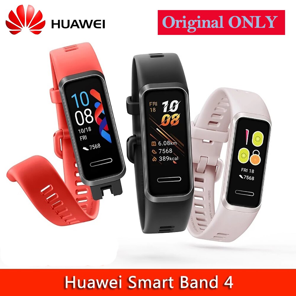 Original Huawei Band 4 Smart Band Bracelet Heart Rate Sleep Monitor USB plug Charge 5ATM Waterproof Smart Watch Long Standby