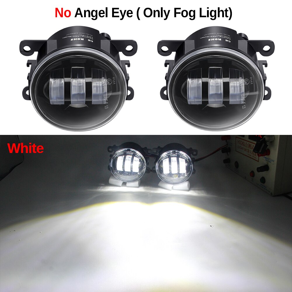 2 Pieces Angel Eye Fog Light For Suzuki Grand Vitara Jimny Swift SX4 Splash Alto Ignis Car LED Lens DRL Fog Daytime Running Lamp: White