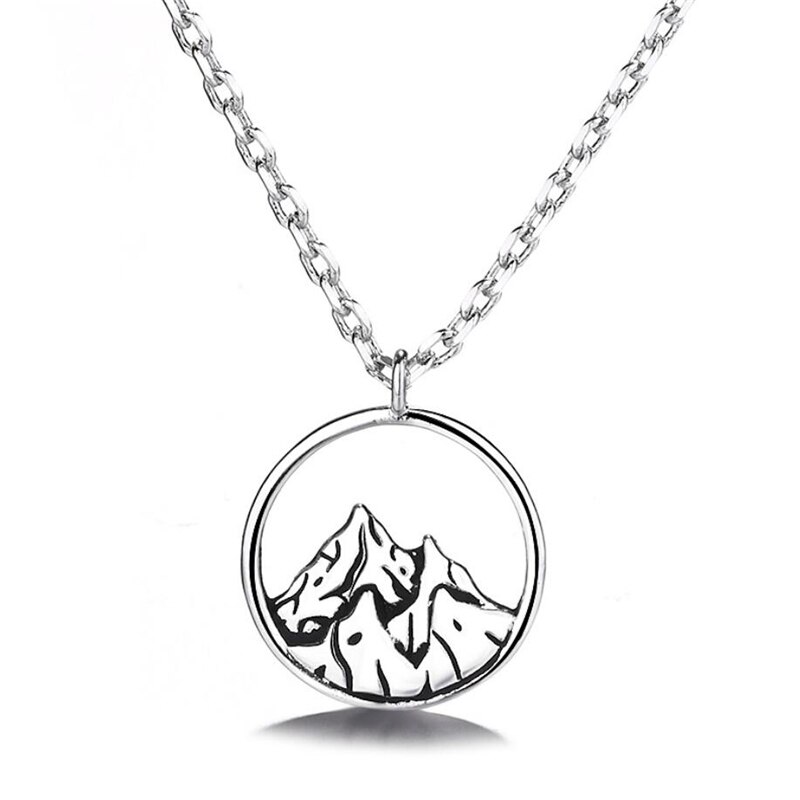 Sole Memory Couple Romantic Sweet Ocean Mountain Vows 925 Sterling Silver Clavicle Chain Female Necklace SNE484: Male-55cm