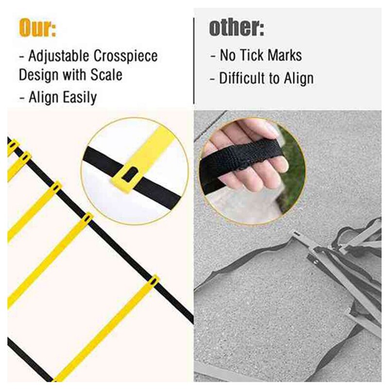 Agility Ladder Set 20Ft Adjustable Speed Training Ladder with 12 Football Training Disc for Soccer, Sports Training