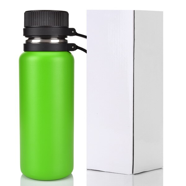 Stainless Steel Water Bottle Popular Powder Coated Double Wall Vacuum Insulated Water Bottle Cold for 24 hours & for 12 hour: Green
