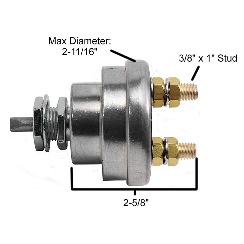 High Current Master Battery Disconnect Switch with Faceplate Battery Power Cut Isolator for Car, RV and Boat