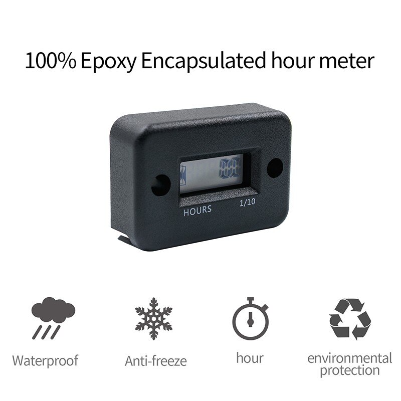 Universal Waterproof Digital Hour Counter Portable Engine Gauge Hour Meter For Motorcycle/Boat Engines Counter Hour Meter