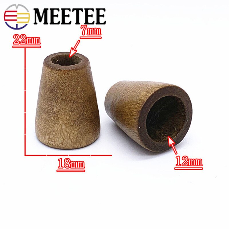 Meetee 20 stk træ trompet vedhæng prop spænde hat reb bælte snor lås gør-det-selv snøre hale klip snor ende tilbehør  ds015