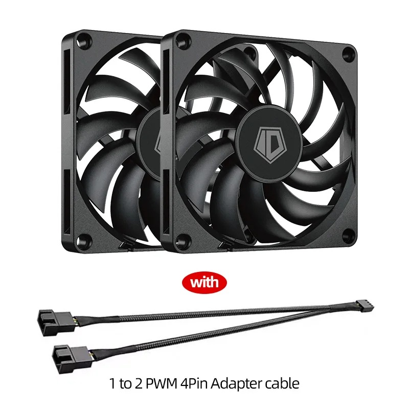 ID-COOLING NO-8010-PWM Case Fan 80mm 4Pin PWM Ultra-Thin CPU Cooling Fan 800-3000RPM Hydraulic Bearing PC Computer Ventilator: green