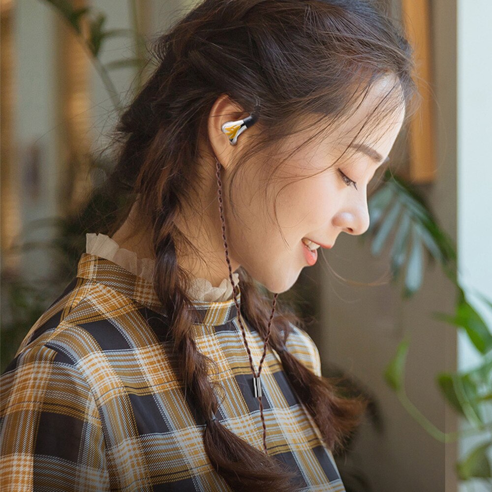 FENGRU Rosa 10mm Beryllium Crystal Composite Film In ear Metal Earphone HiFi IEM earbuds With 2Pin 0.78mm 5N OFC cable