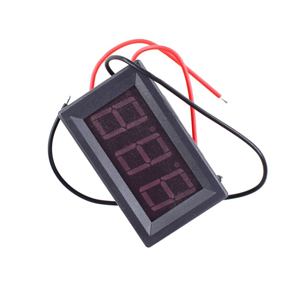 Mini Led Display Digitale Voltmeter Panel Volt Voltage Meter Tester Omgekeerde Verbinding Bescherming 12V Voor Auto Motorfiets: 2 Wire-red light