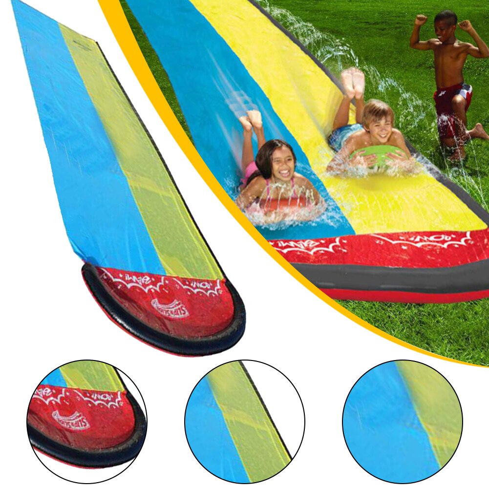 Double Surf PVC Water Games Toy Fun Lawn Grass Water Slides Pools for Kids Summer Backyard Outdoor Water Toys