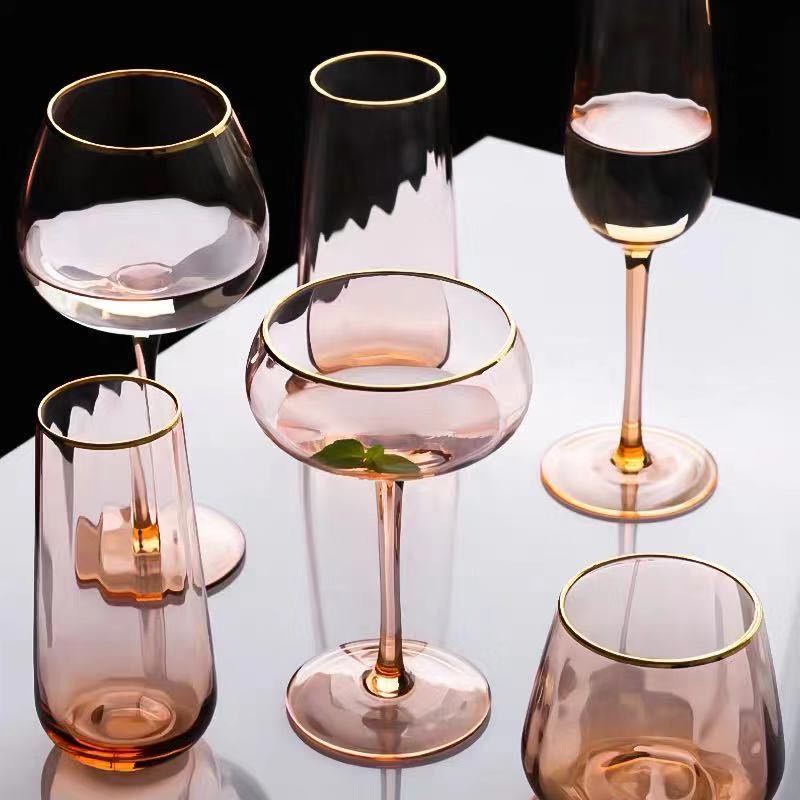 Licht Luxe Champagne Kleur Goud Glas Water Glas Beker Hotel High-End Rode Wijn Champagne Glas Bloemenvaas wedstrijd