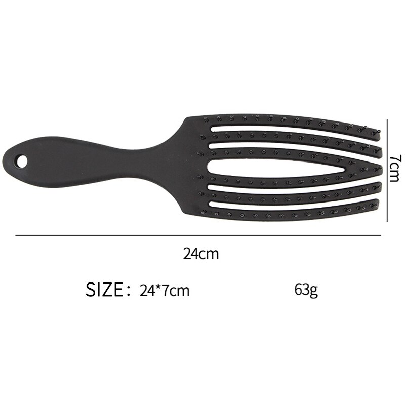 Set  of 2,  entangled nemesis borstel, unisex, haarverzorgingscrème, snel drogende haarborstel (zwart)