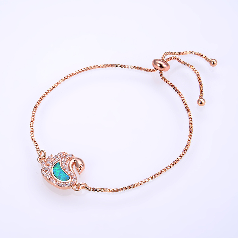KAMAF-bracelet de cygne opale simple, à la , bijou de fête, couleur 4,: KK-DMB092-RG-A4