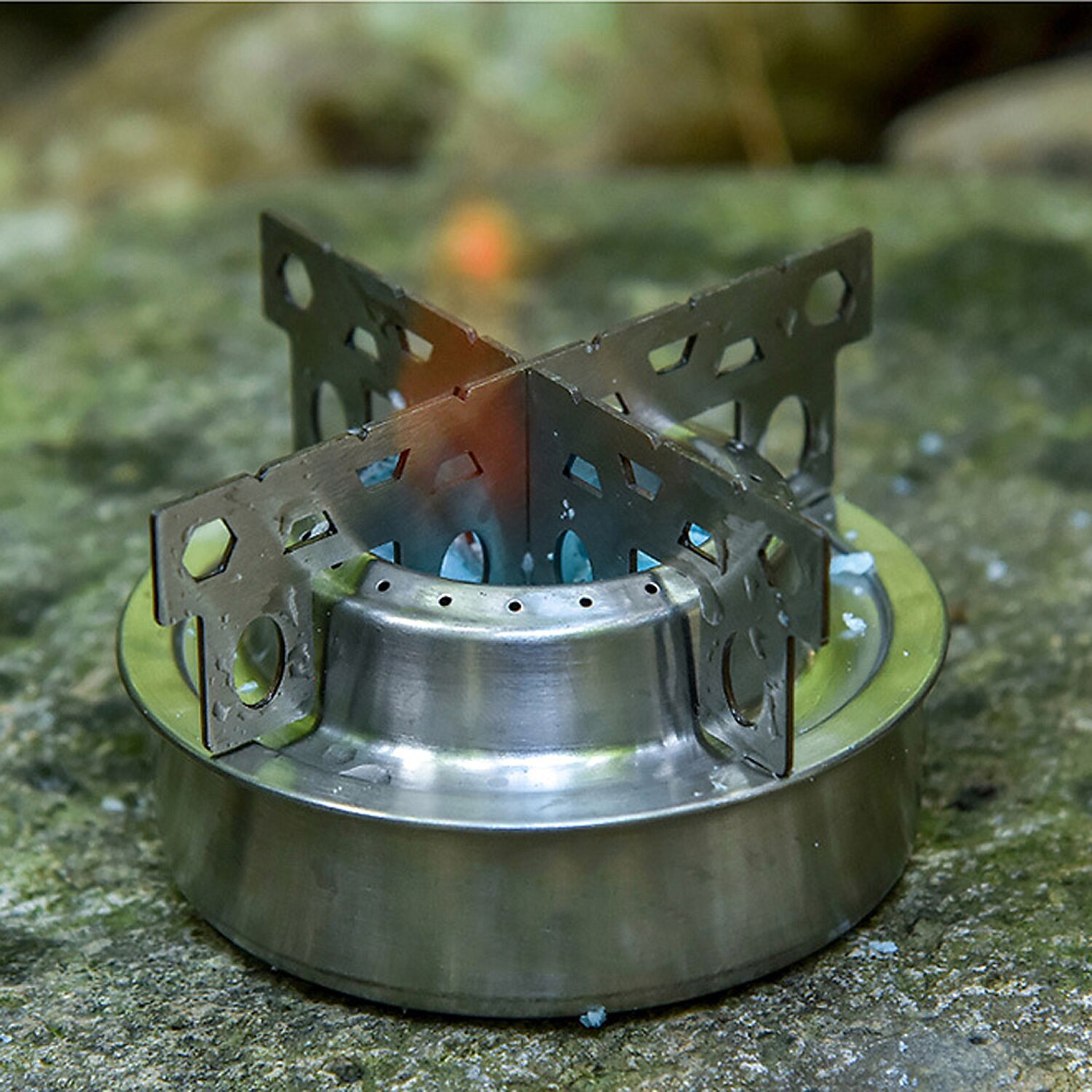 Lixada Mini Alcohol Stove Outdoor Portable Camping Stove with Cross Stand Stove Rack Support Stand Camping Cooking Picnic Stove