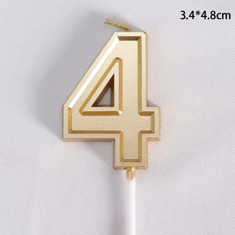 Gold Happy Birthday Number Cake Candles 0 1 2 3 4 5 6 7 8 9 Cake Topper Kids Girls Boys Bar Baby Party Supplies Decoration: 4
