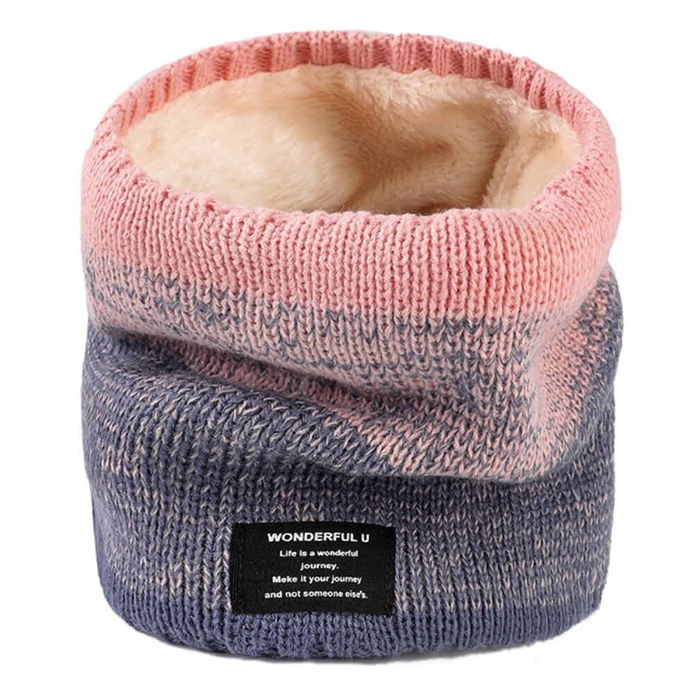 Mode Vrouwen Mannen Gebreide Sjaal Effen Winter Dikke Fluwelen Snood Sjaals Lady Warm Unisex Nek Sjaals Ring