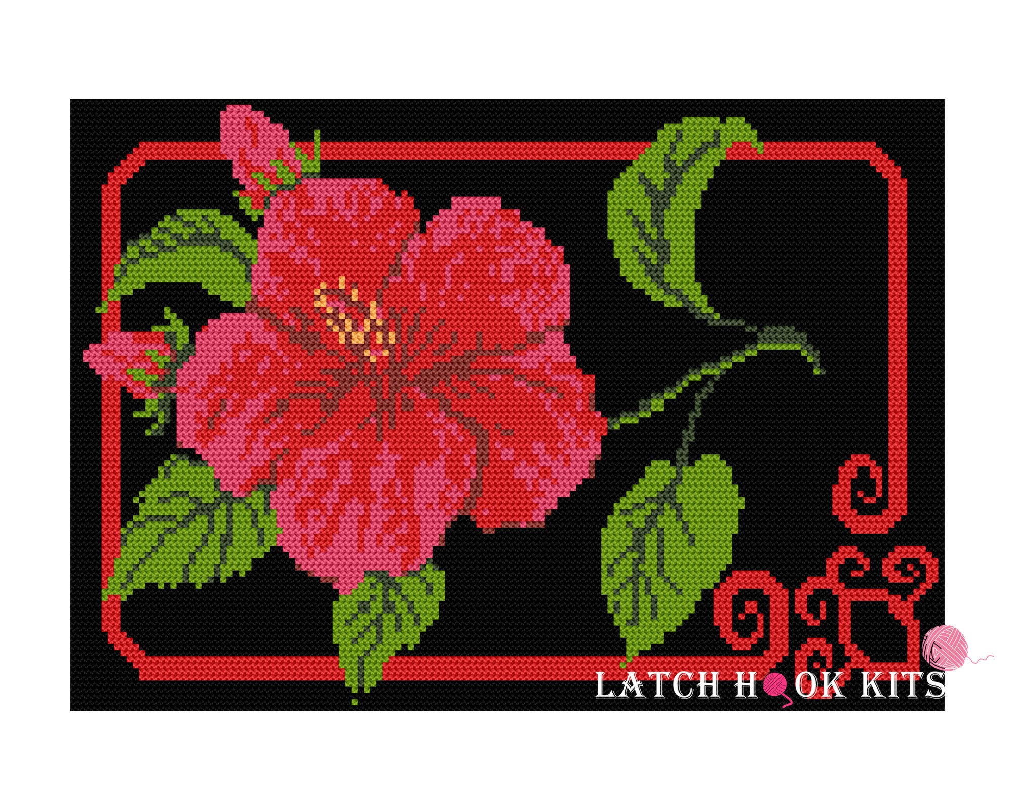 61x87cm-(Flowers) Latch Hook Tapestry Kits Rug Crochet Hobby and Craft DIY Thread Embroidered Hanging painting