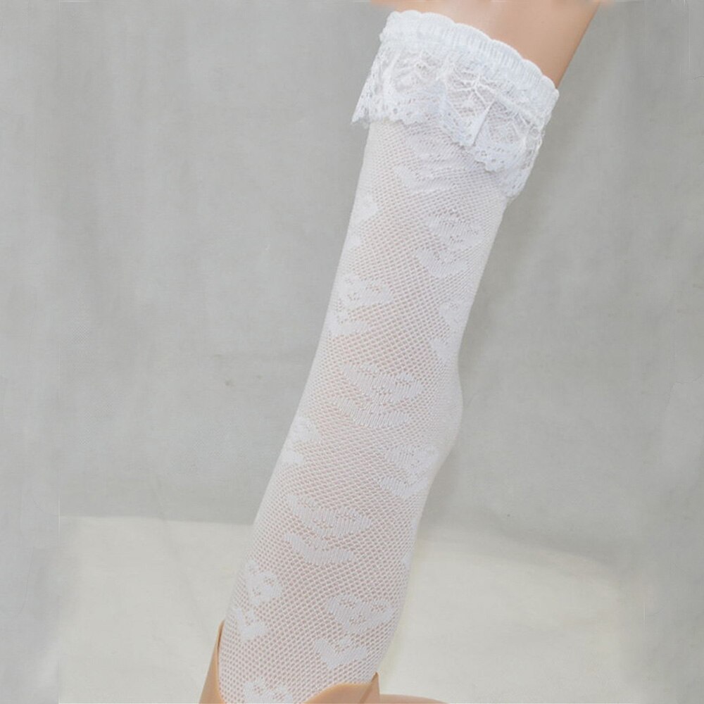 5pairs Trim Frilly Ankle White Lace Socks Toddlers Kids Girls School High Knee Socks with White Ruffle Lace 3-8 years