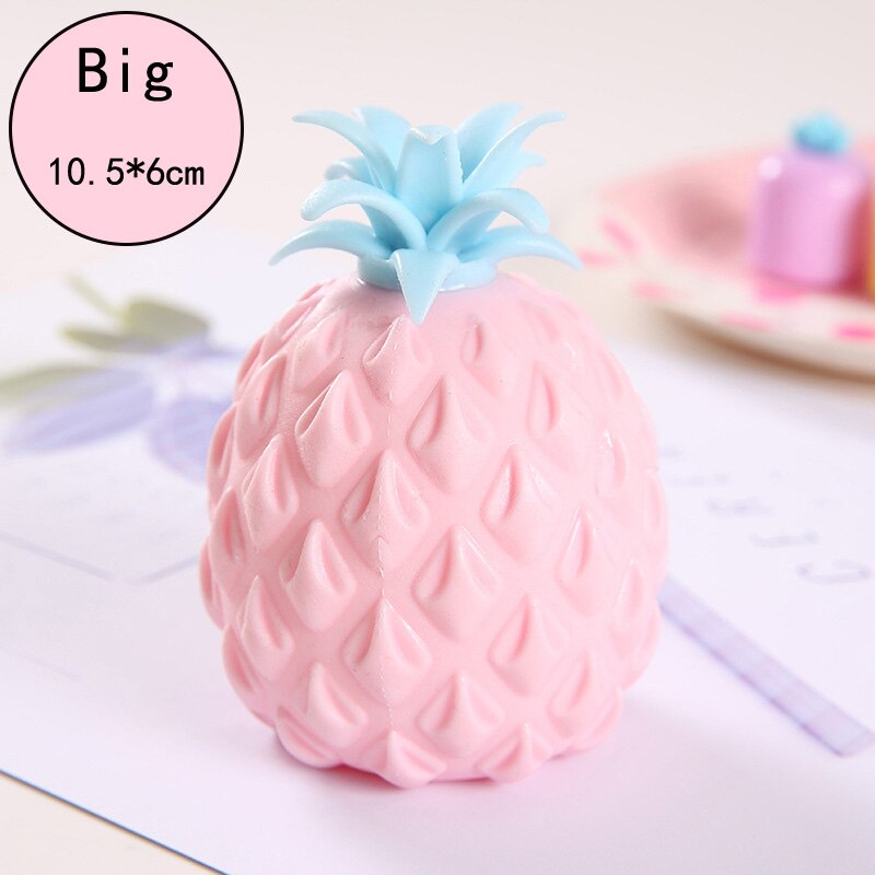 Anti Stress Fun Soft Pineapple Ball Stress Reliever ToyChildren Adult Fidget Squishy Antistress Creativity Sensory Toy: Pink-Big