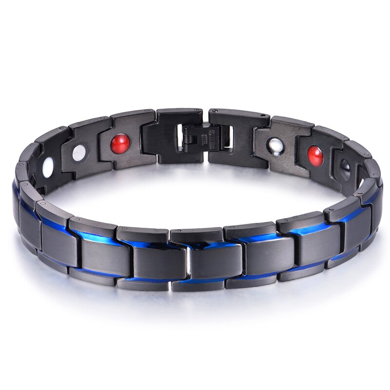 Flexfil titânio magnético pulseira de metal marca com gancho fivela fecho terapia pulseiras de cuidados de saúde jóias presentes ímã pulseira