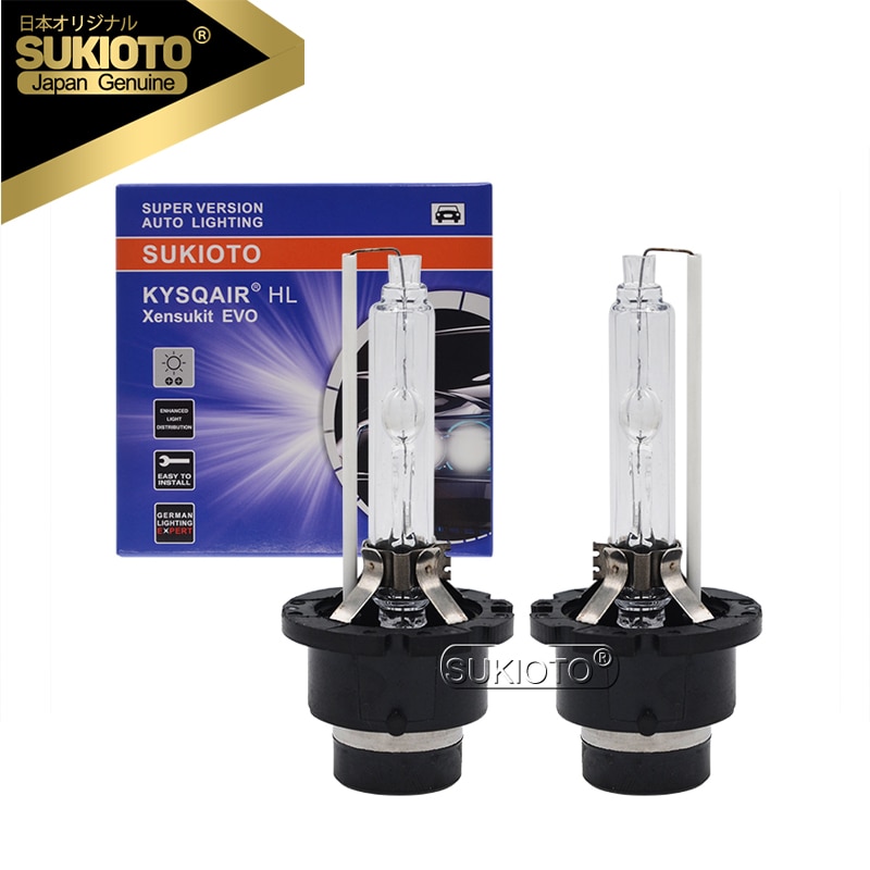 Sukioto japão 2 peças oem 35w d4s d2s xenon hid lâmpada 4300k 5000k 6000k 8000k 55w hid substituição farol 66440 66240 lâmpadas de xenônio