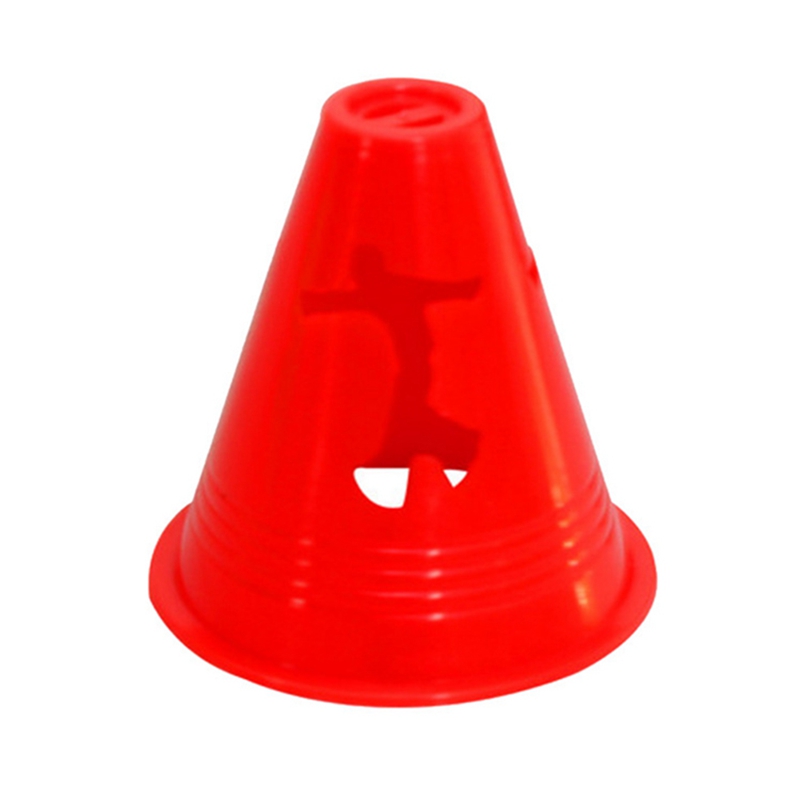 10pcs inline skating Skate Football Speed Training Equipment Space Marker Cones Roller Slalom skate football training tool: Red